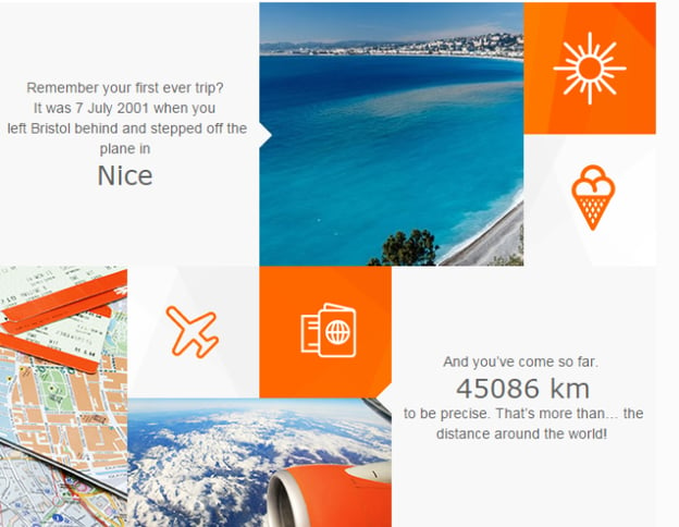 Easy jet personalised marketing example