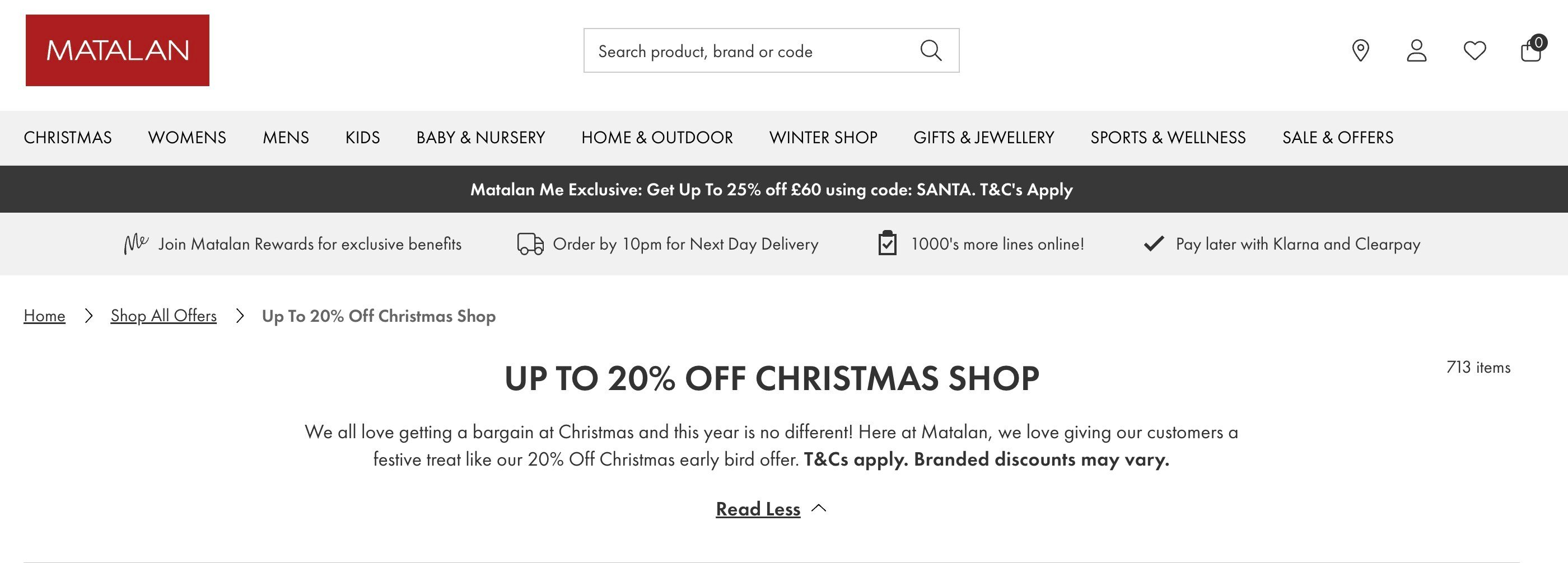 Matalan Christmas Shop